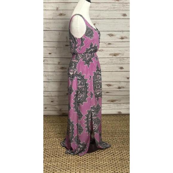 Anthropologie Maeve Annas boho purple flowy silk chiffon maxi dress Size XS - Picture 5 of 9